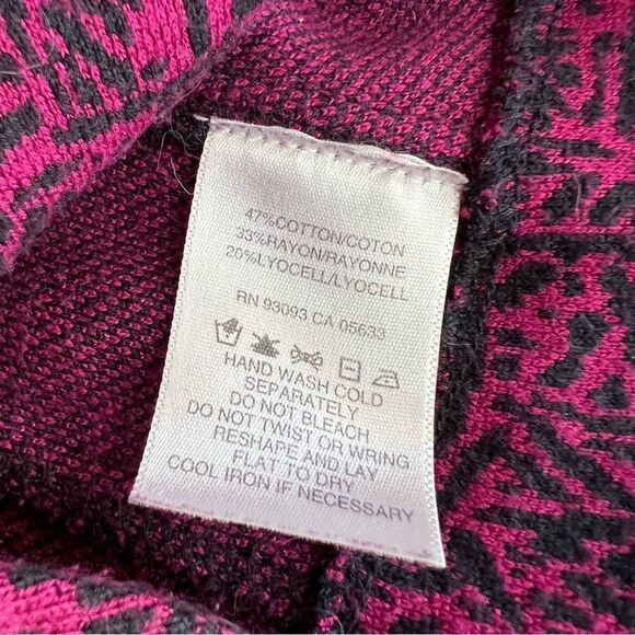 NIC+ZOE Women Size PS FUCHSIA AND BLACK Stretch Knit Blazer Cotton Blend - Picture 7 of 7